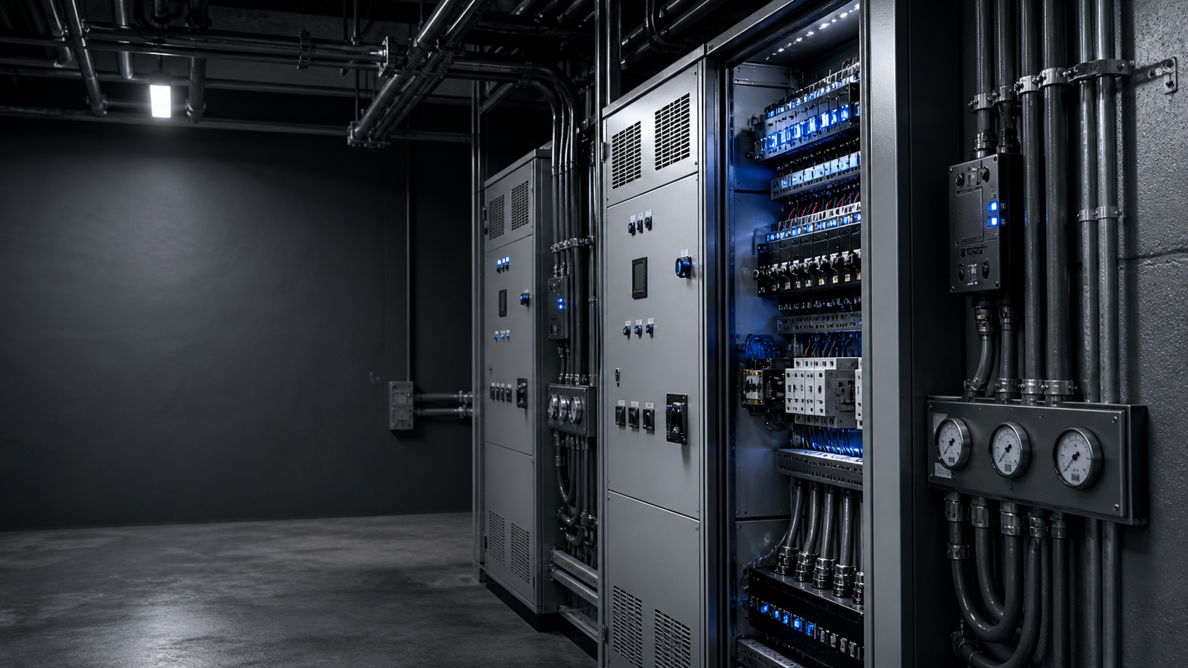 Industrial controls and facility equipment room